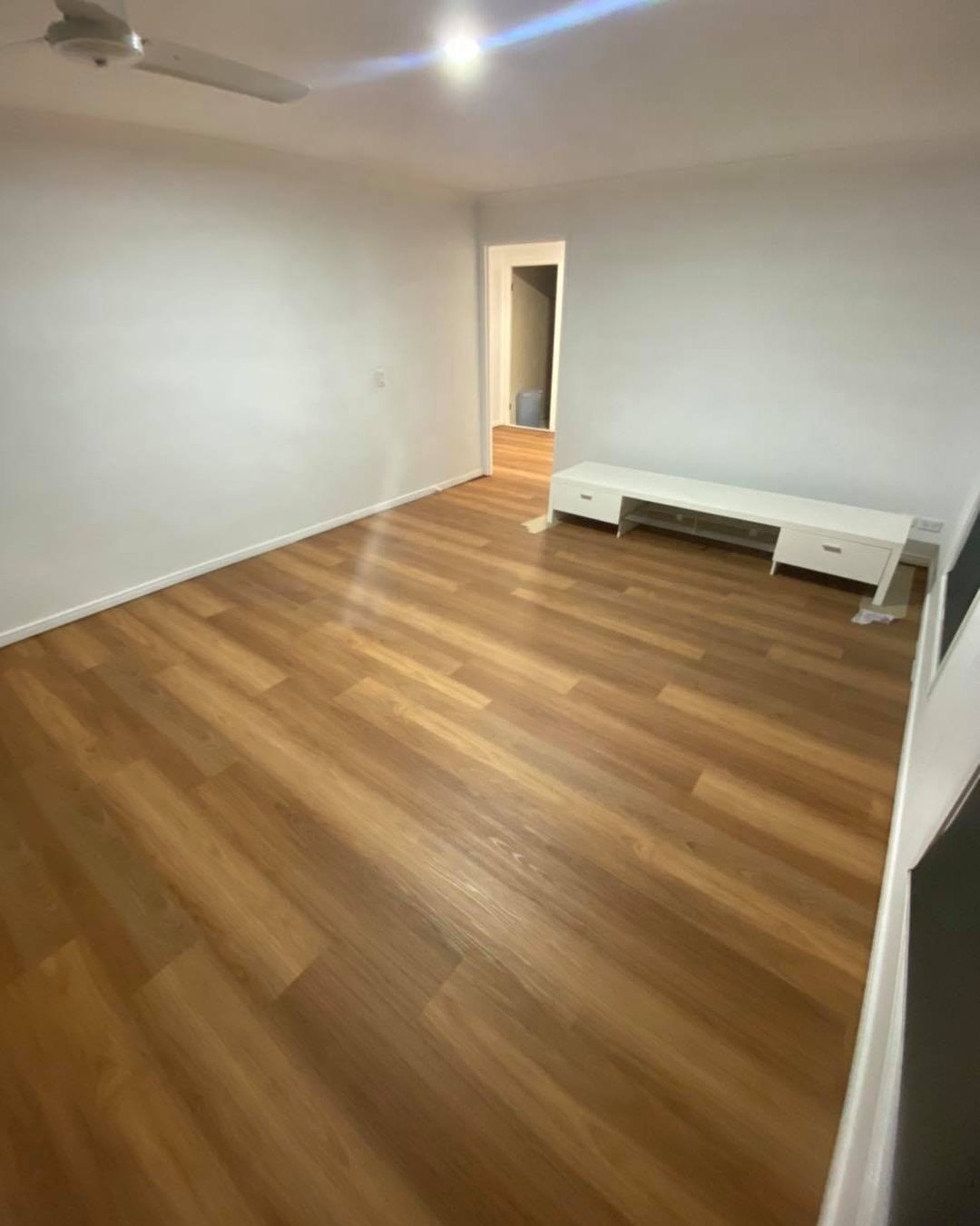 Office space with new hard flooring