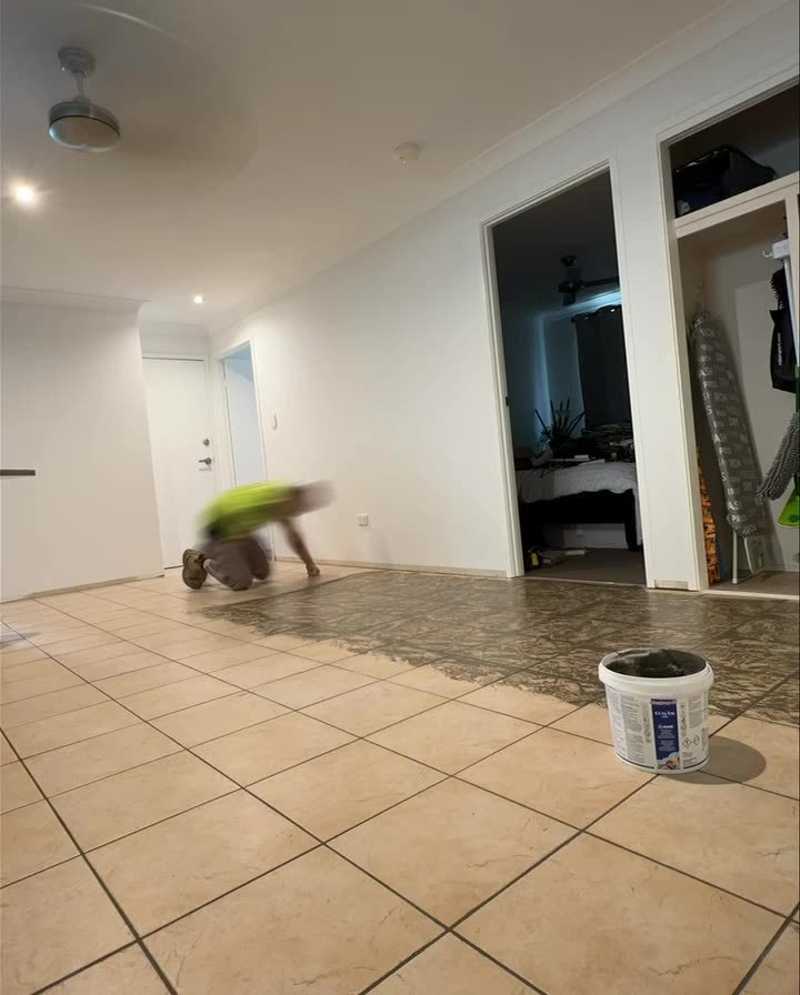 Installation over an existing tiled floor
